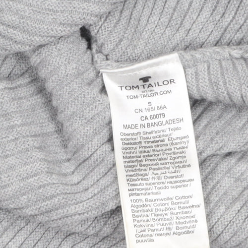 Tom Tailor Women's Grey Cotton Crew Neck Jumper Size S