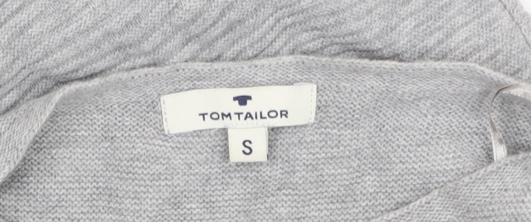 Tom Tailor Women's Grey Cotton Crew Neck Jumper Size S