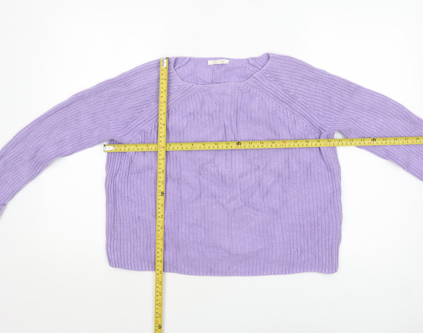 White Stuff Women’s Purple Cotton Chunky Knit Jumper UK 10