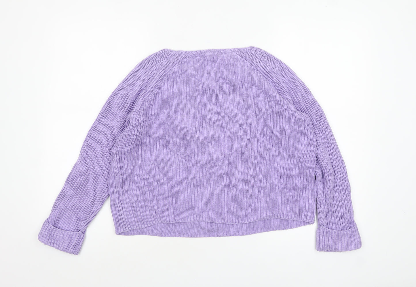 White Stuff Women’s Purple Cotton Chunky Knit Jumper UK 10