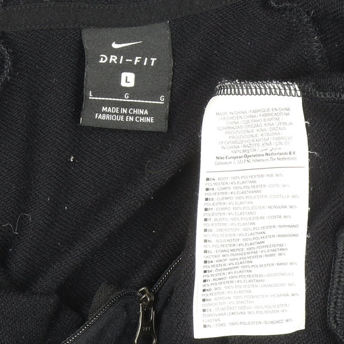 Nike Men's Black Dri-Fit Full Zip Hoodie Size L Polyester