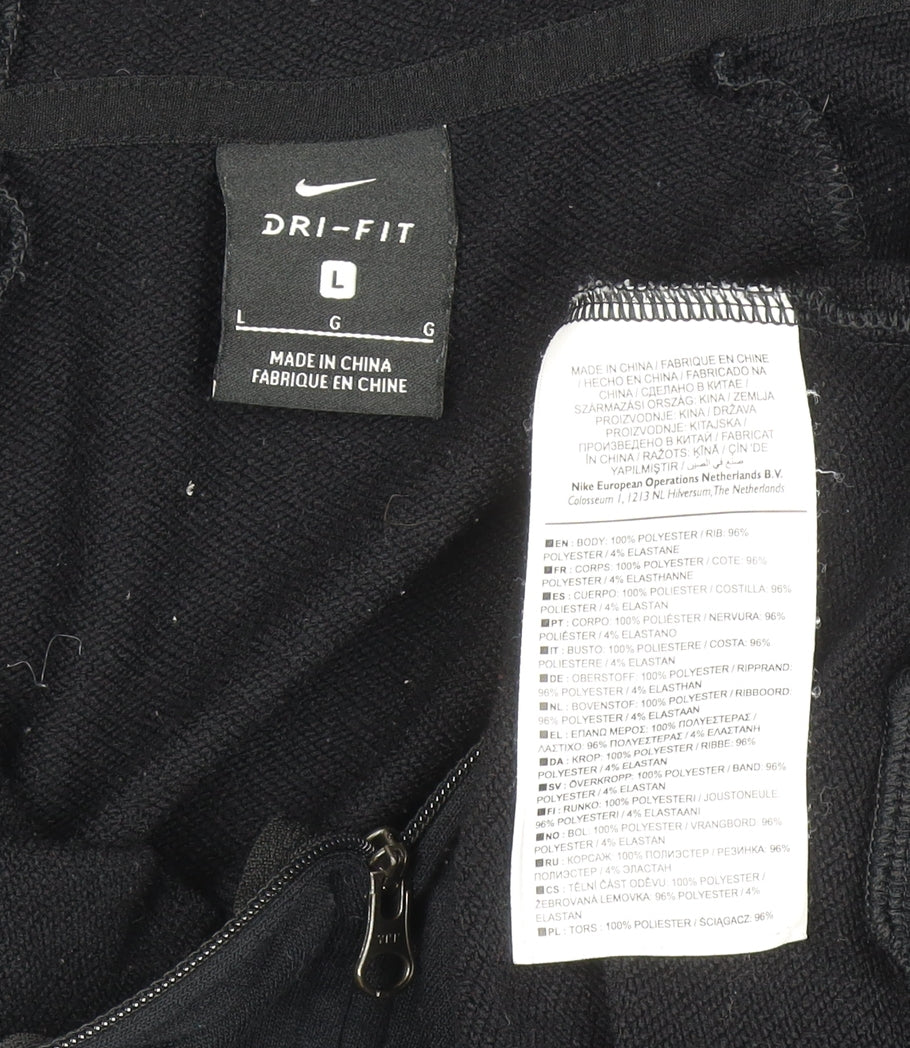 Nike Men's Black Dri-Fit Full Zip Hoodie Size L Polyester