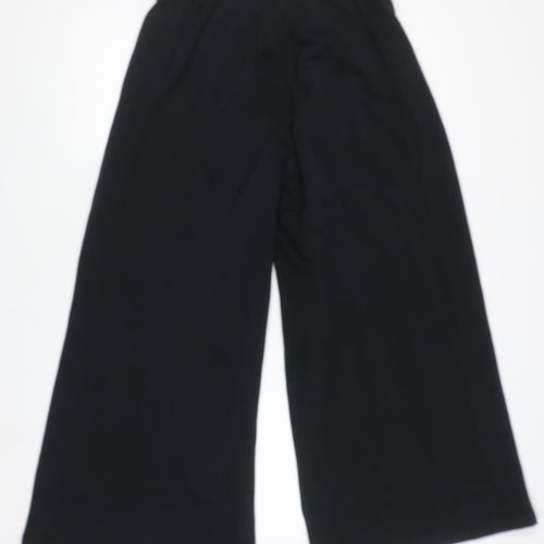 Nike Womens Black Wide-Leg Sweatpants M Cotton Blend Drawstring Activewear