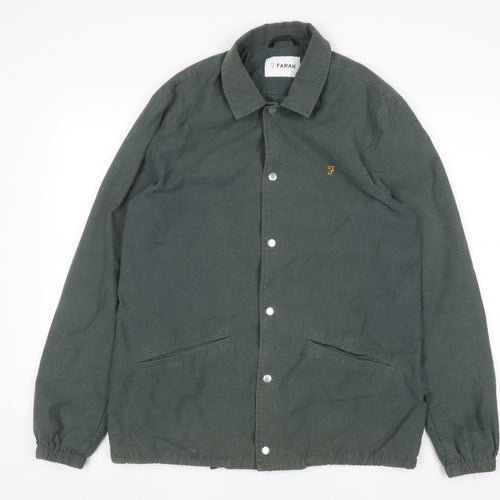 Farah Men’s Green Cotton Coach Jacket Size M Casual Classic