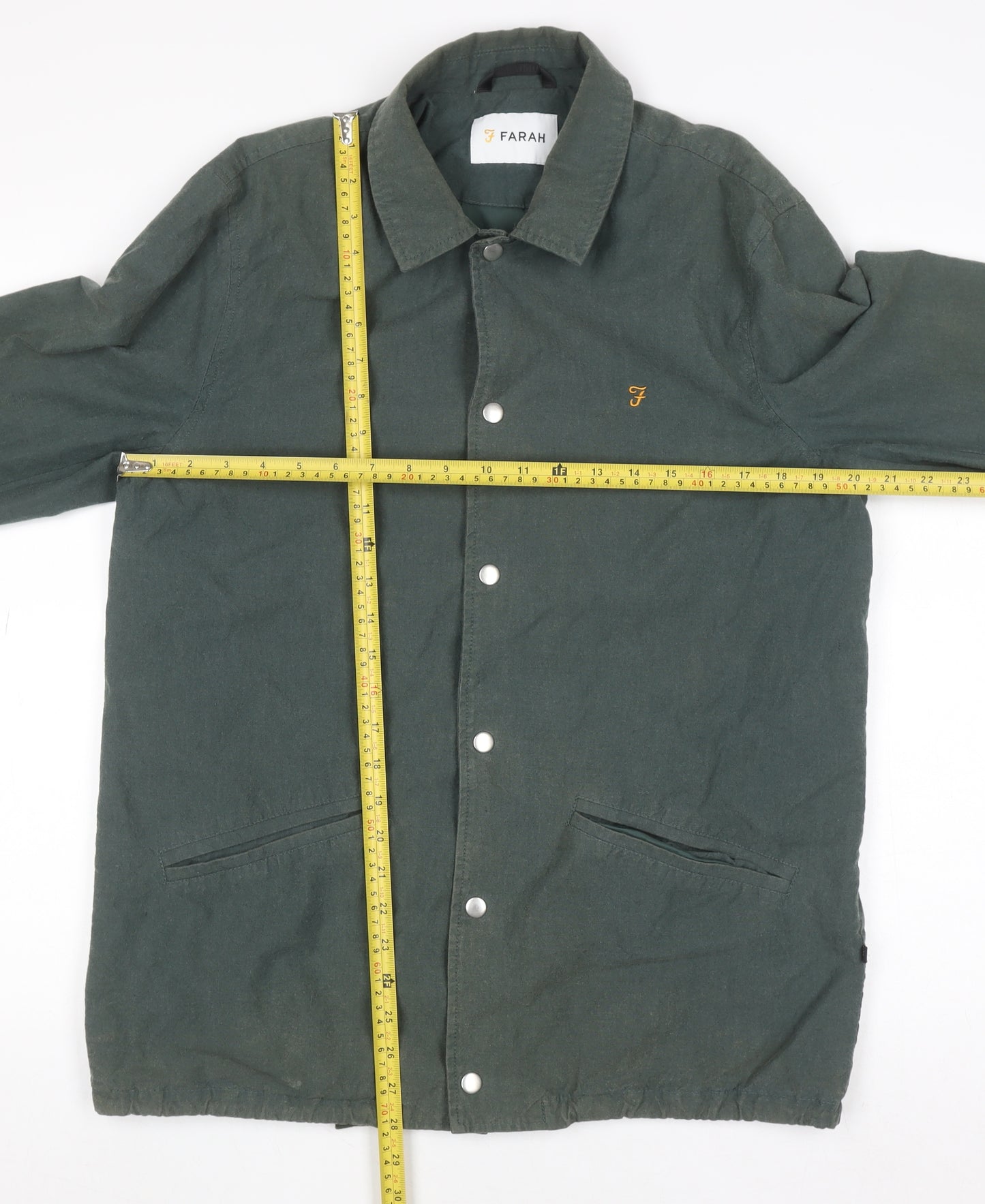 Farah Men’s Green Cotton Coach Jacket Size M Casual Classic