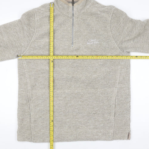 Weird Fish Men's Beige XL 1/4 Zip Pullover Fleece Sweatshirt