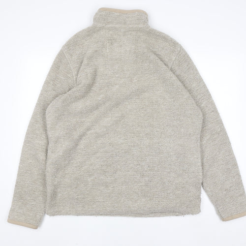 Weird Fish Men's Beige XL 1/4 Zip Pullover Fleece Sweatshirt