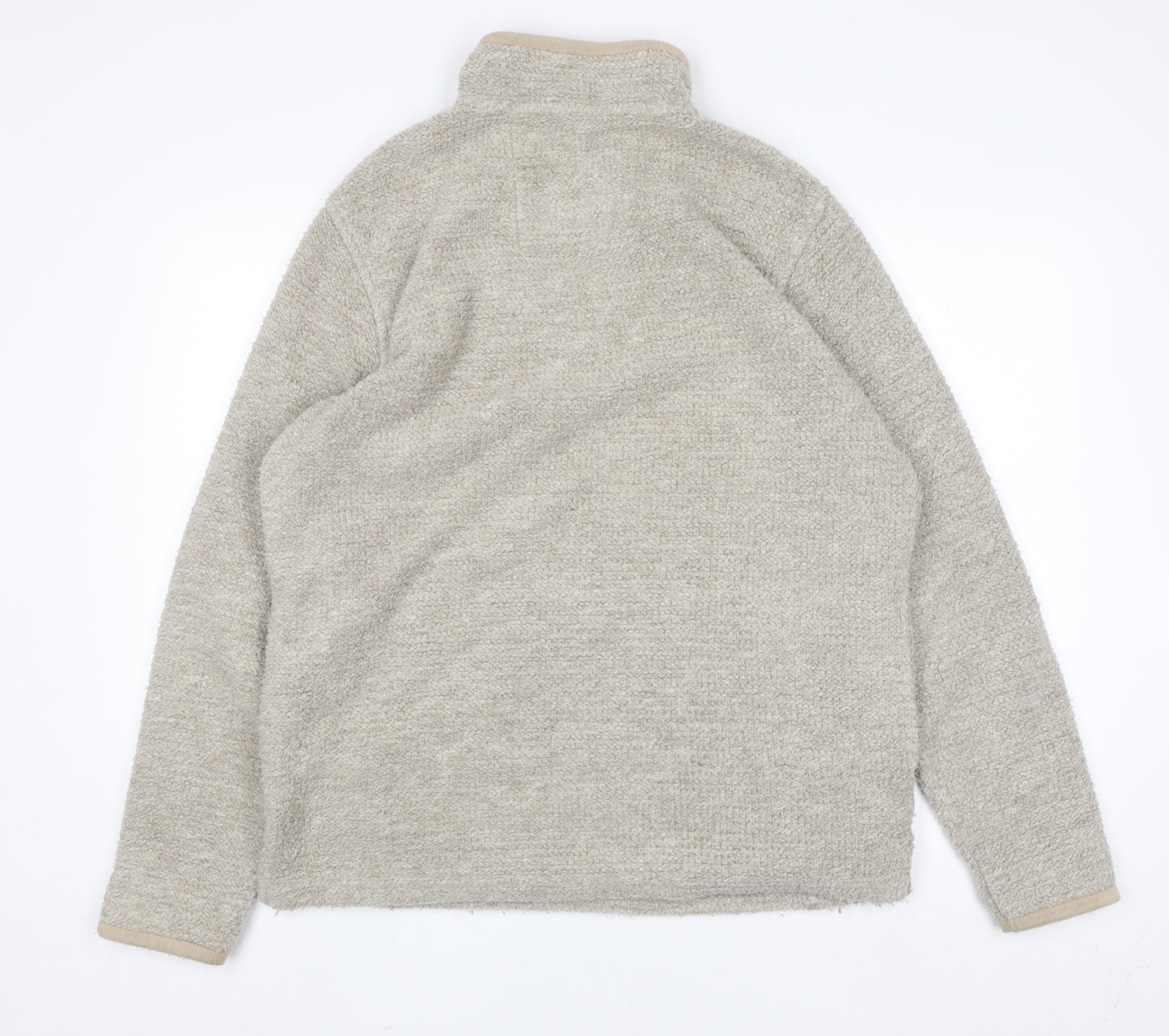 Weird Fish Men's Beige XL 1/4 Zip Pullover Fleece Sweatshirt