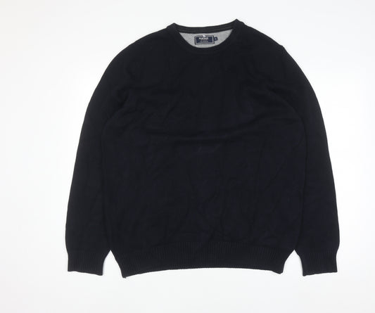 Maine New England Men’s Black XL Cotton Crew Neck Jumper