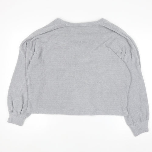 Marks and Spencer Womens Grey V-Neck Knit Pullover Jumper L