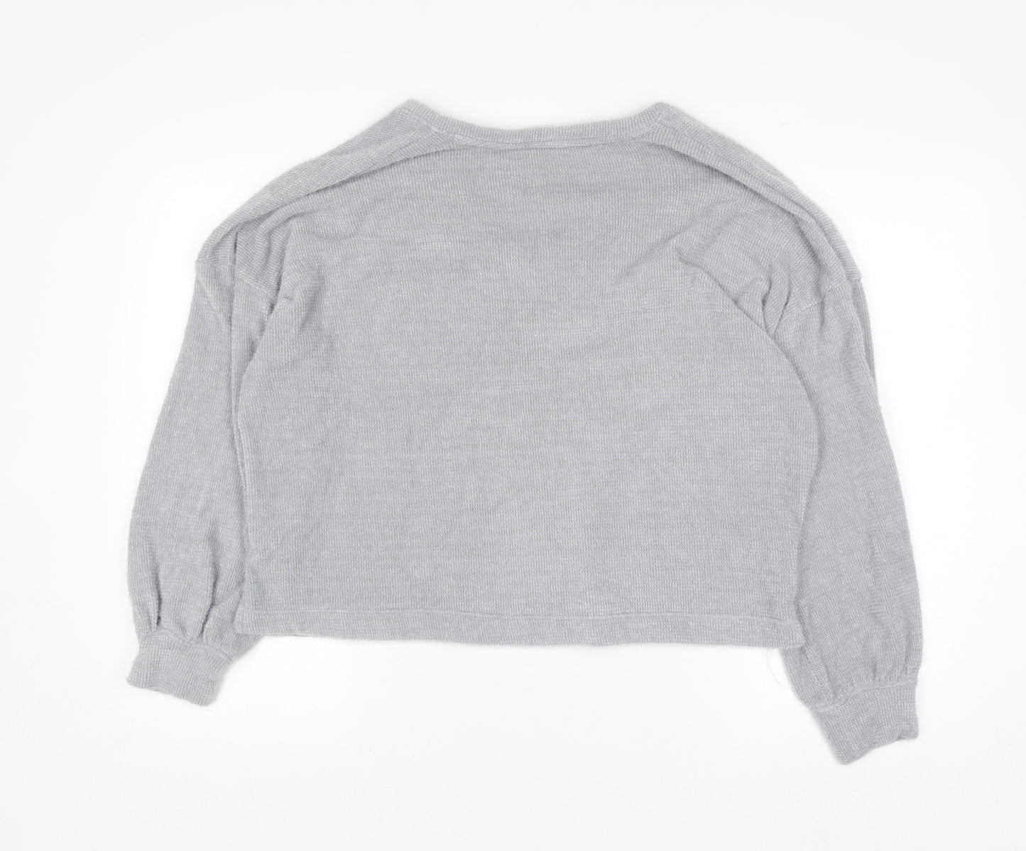 Marks and Spencer Womens Grey V-Neck Knit Pullover Jumper L