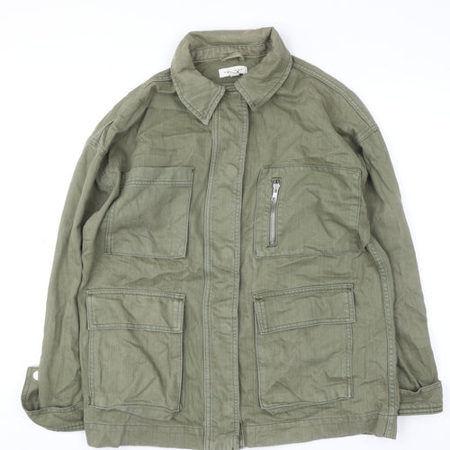 Topshop Women’s Green Cotton Military Jacket Size S