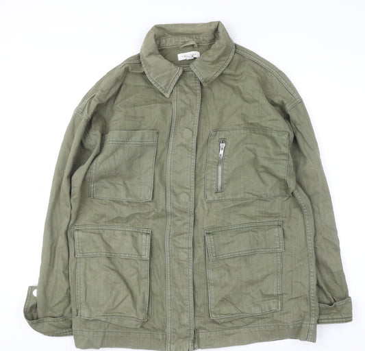 Topshop Women’s Green Cotton Military Jacket Size S