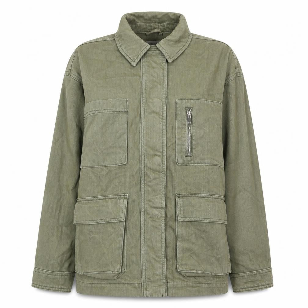 Topshop Women’s Green Cotton Military Jacket Size S
