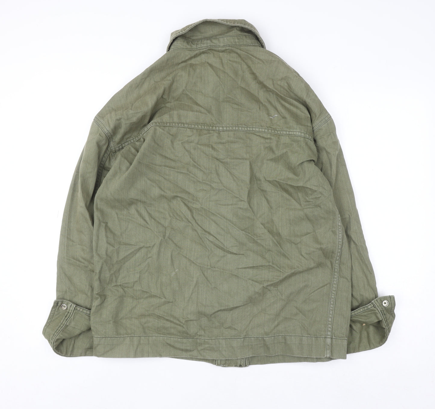 Topshop Women’s Green Cotton Military Jacket Size S