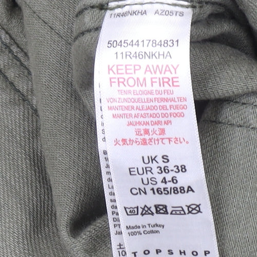 Topshop Women’s Green Cotton Military Jacket Size S