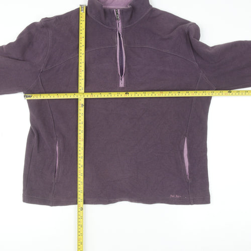 Originals Women Purple 1/4 Zip Pullover Sweatshirt Size 16 Cotton Blend