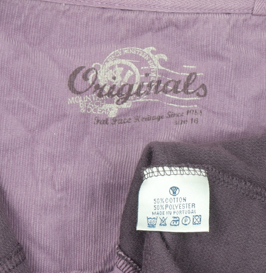 Originals Women Purple 1/4 Zip Pullover Sweatshirt Size 16 Cotton Blend