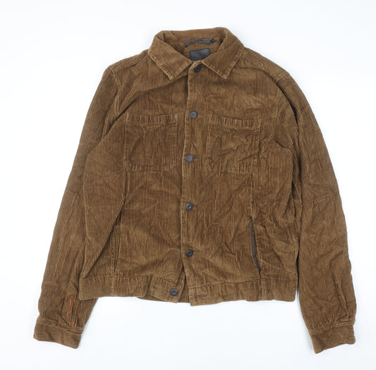 ONLY & SONS Men's Brown Corduroy Jacket L Regular Button Casual