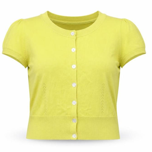 Laura Ashley Women Green Cropped Button-Up Short Sleeve Top Size 14