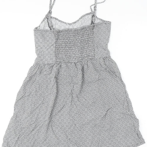 H&M Women’s Black Geometric Viscose Camisole Top Size 8
