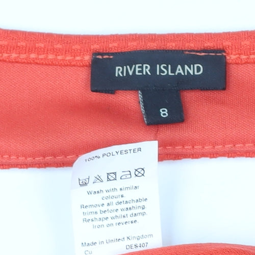 River Island Womens Orange Peplum Sleeveless Blouse Size 8