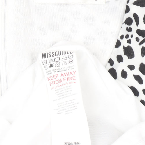 Missguided Women's Black Animal Print Short Wrap Dress Size 8