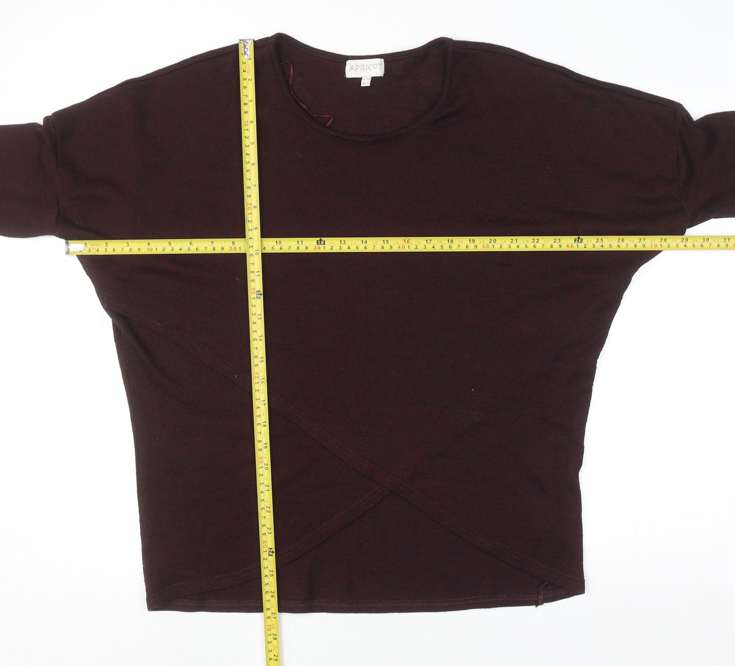 Apricot Women’s Brown Wrap Knit 3/4 Sleeve Top Size 14