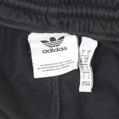 adidas Boys Black Jogger Activewear Trousers Size S with Side Stripe