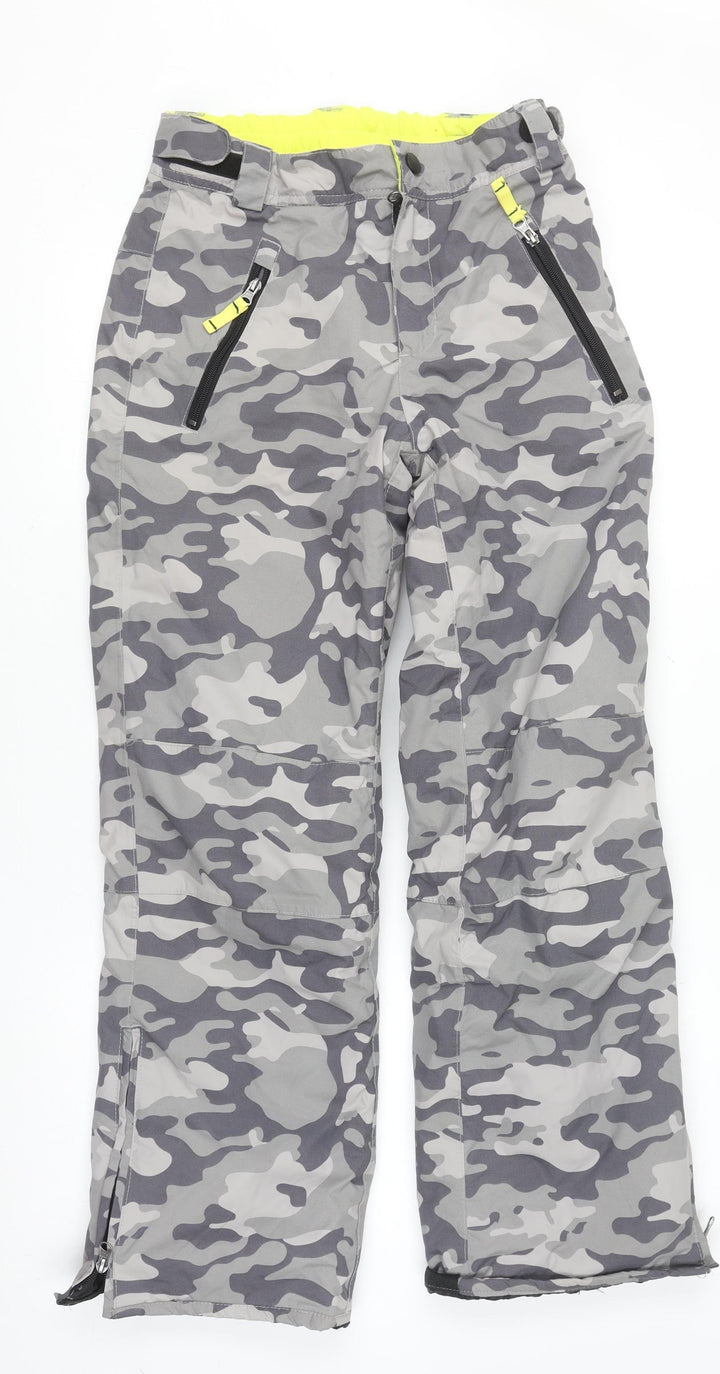Crane Boys Grey Camouflage Waterproof Snow Pants 13-14 Years