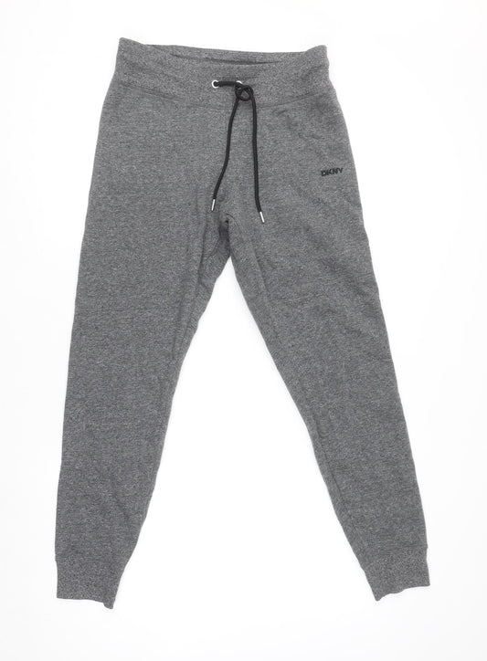DKNY Women Grey Jogger Sweatpants Small Elastic Waist Drawstring