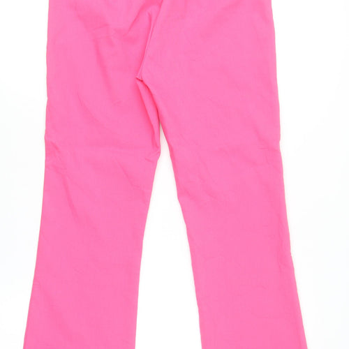 Zara Women Pink Flared Trousers Size M Cotton Blend