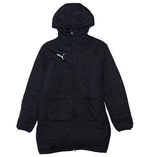 Puma Men's Black Long Hooded Puffer Coat Size S