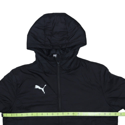 Puma Men's Black Long Hooded Puffer Coat Size S
