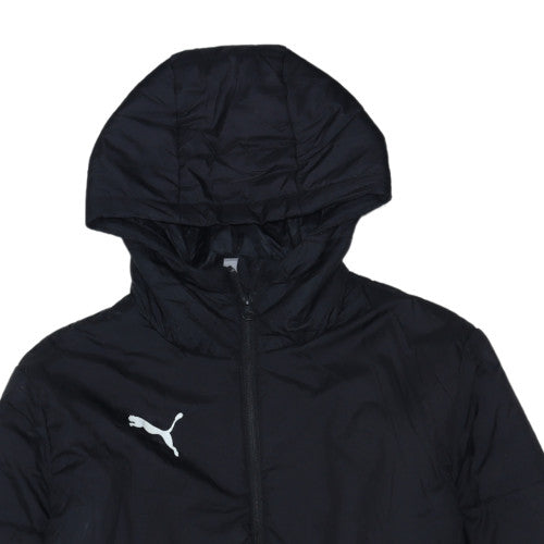 Puma Men's Black Long Hooded Puffer Coat Size S