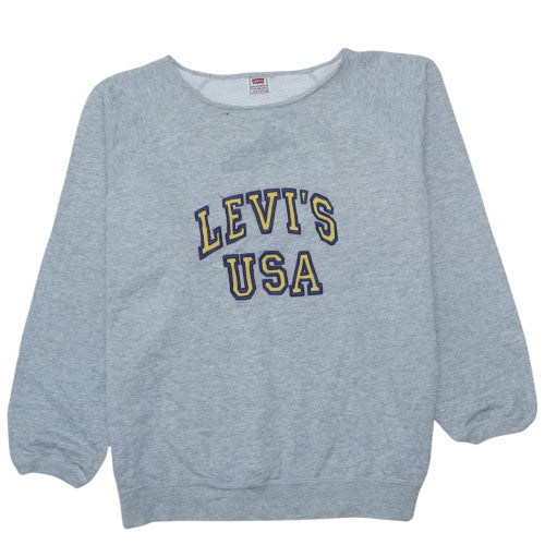 Levi's Women's Grey Crew Neck Pullover Sweatshirt XL USA Logo