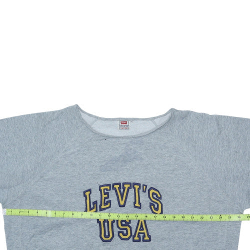 Levi's Women's Grey Crew Neck Pullover Sweatshirt XL USA Logo