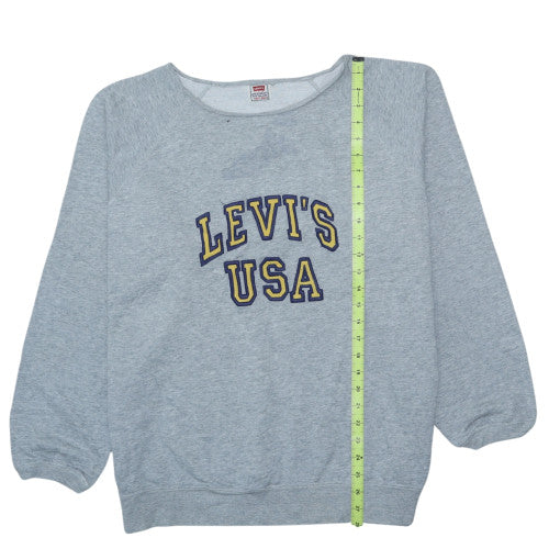 Levi's Women's Grey Crew Neck Pullover Sweatshirt XL USA Logo