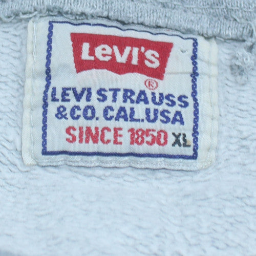 Levi's Women's Grey Crew Neck Pullover Sweatshirt XL USA Logo