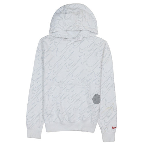 Nike Mens White XS Hoodie Graphic Print Pullover Sweatshirt