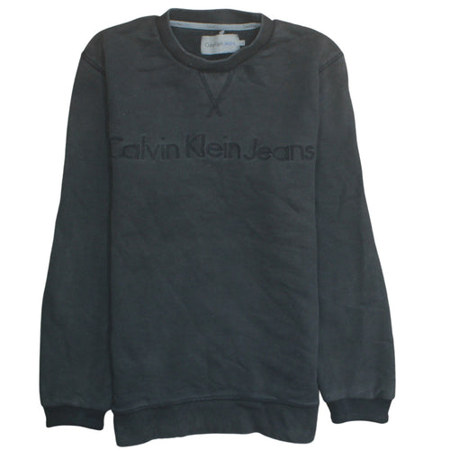 Calvin Klein Jeans Men's Black Logo Pullover Sweatshirt Size L