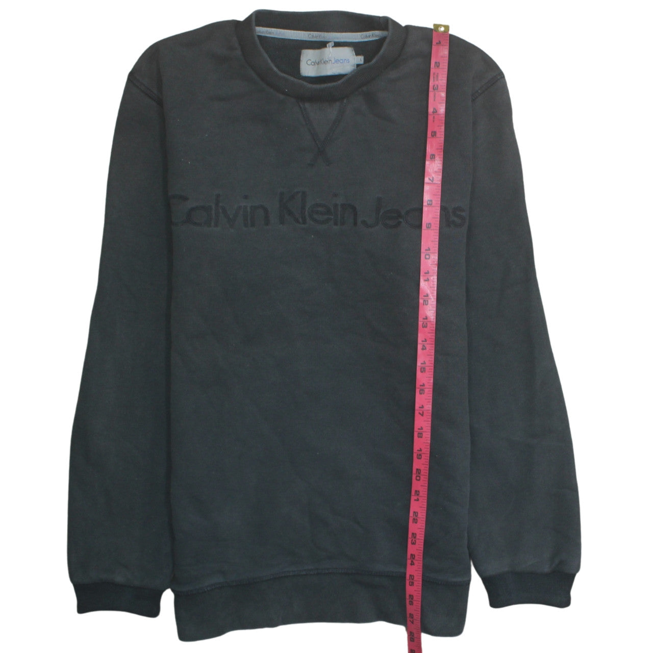 Calvin Klein Jeans Men's Black Logo Pullover Sweatshirt Size L