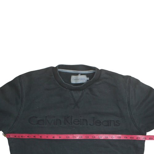 Calvin Klein Jeans Men's Black Logo Pullover Sweatshirt Size L