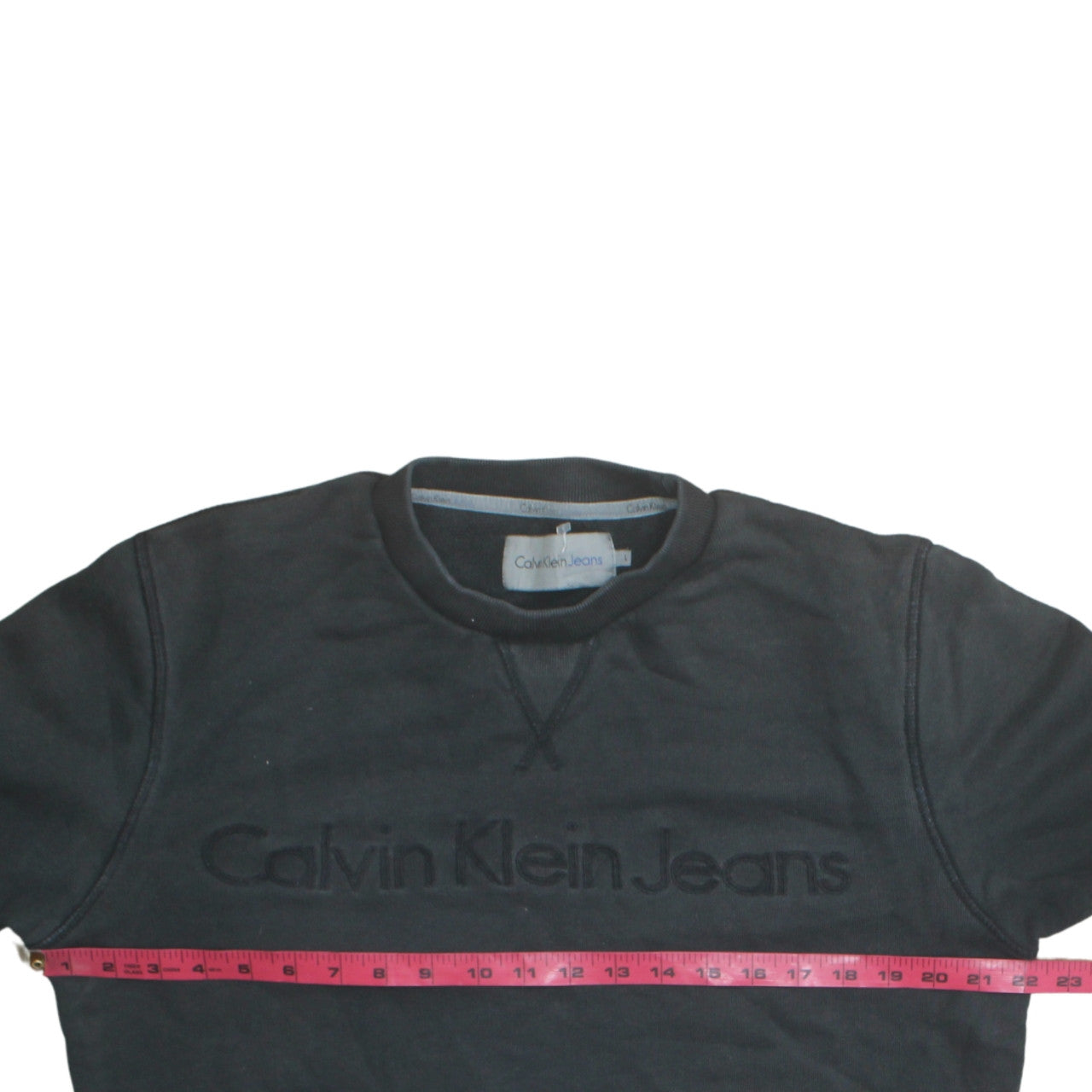 Calvin Klein Jeans Men's Black Logo Pullover Sweatshirt Size L