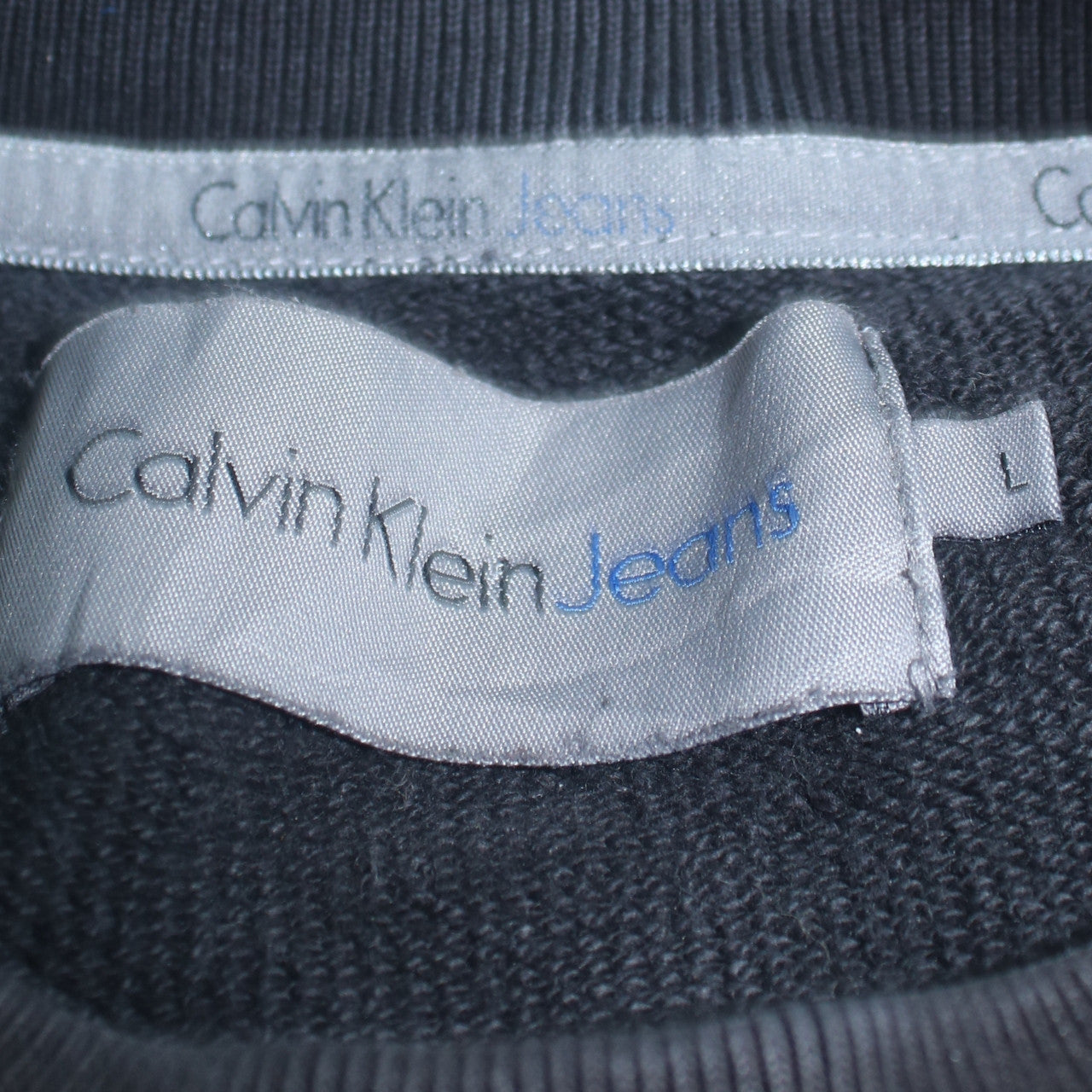 Calvin Klein Jeans Men's Black Logo Pullover Sweatshirt Size L