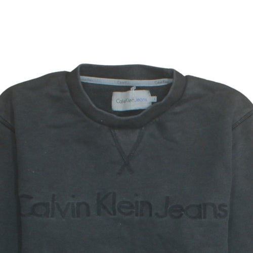 Calvin Klein Jeans Men's Black Logo Pullover Sweatshirt Size L