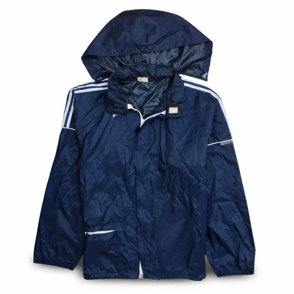 Adidas Boys Blue Hooded Windbreaker Jacket Size 14 Years Lightweight Sports