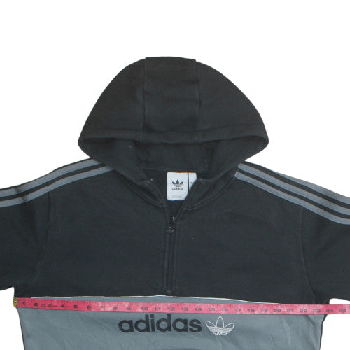 Adidas Mens Black Hoodie L 1/2 Zip Pullover Hooded Sweatshirt