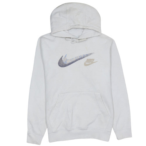 Nike Men’s White Pullover Hoodie M Graphic Logo Fleece Sportswear