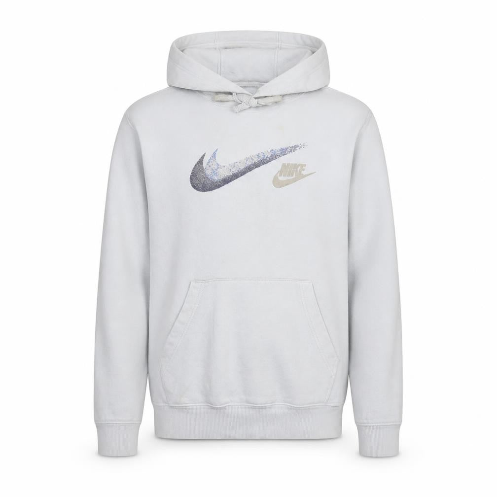 Nike Men’s White Pullover Hoodie M Graphic Logo Fleece Sportswear